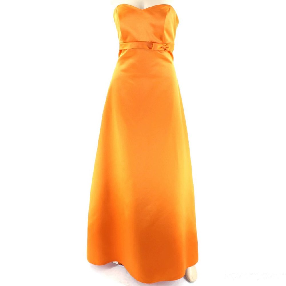 Deep Orange Satin Gown